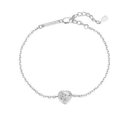 Sparkling Heart Bracelet Sterling Silver