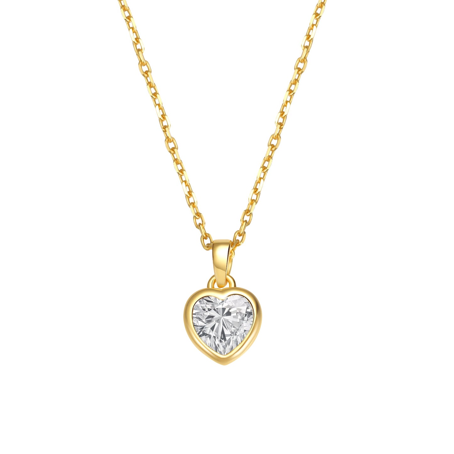 Sparkling Heart Necklace Sterling Silver