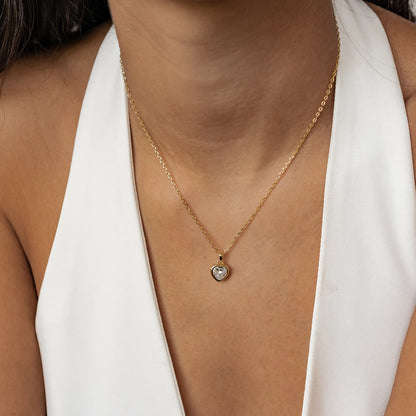 Sparkling Heart Necklace Sterling Silver