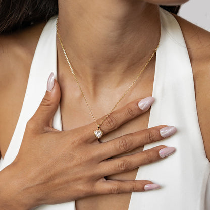 Sparkling Heart Necklace Sterling Silver