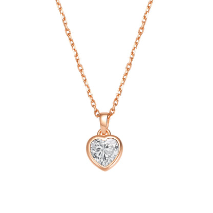 Sparkling Heart Necklace Sterling Silver