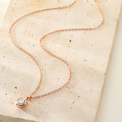 Sparkling Heart Necklace Sterling Silver