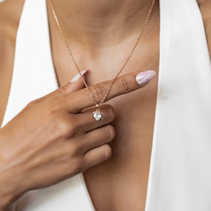 Sparkling Heart Necklace Sterling Silver