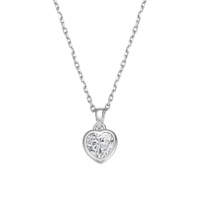 Sparkling Heart Necklace Sterling Silver