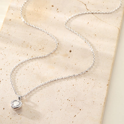 Sparkling Heart Necklace Sterling Silver