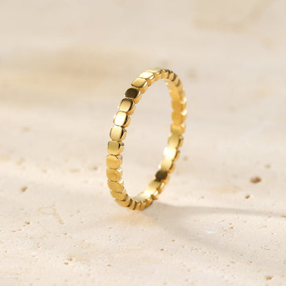 Stacked Bead Ring Stainless Steel