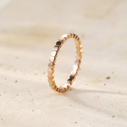 Stacked Bead Ring Stainless Steel