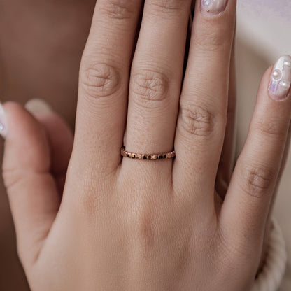 Stacked Bead Ring Stainless Steel