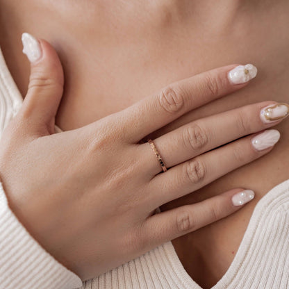 Stacked Bead Ring Stainless Steel