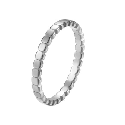 Stacked Bead Ring Stainless Steel