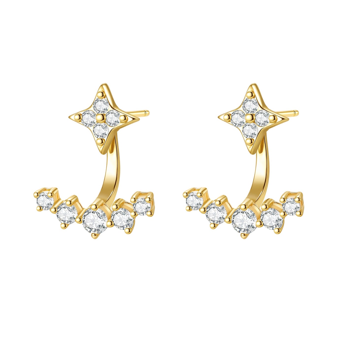 Star Jacket Stud Earrings Sterling Silver