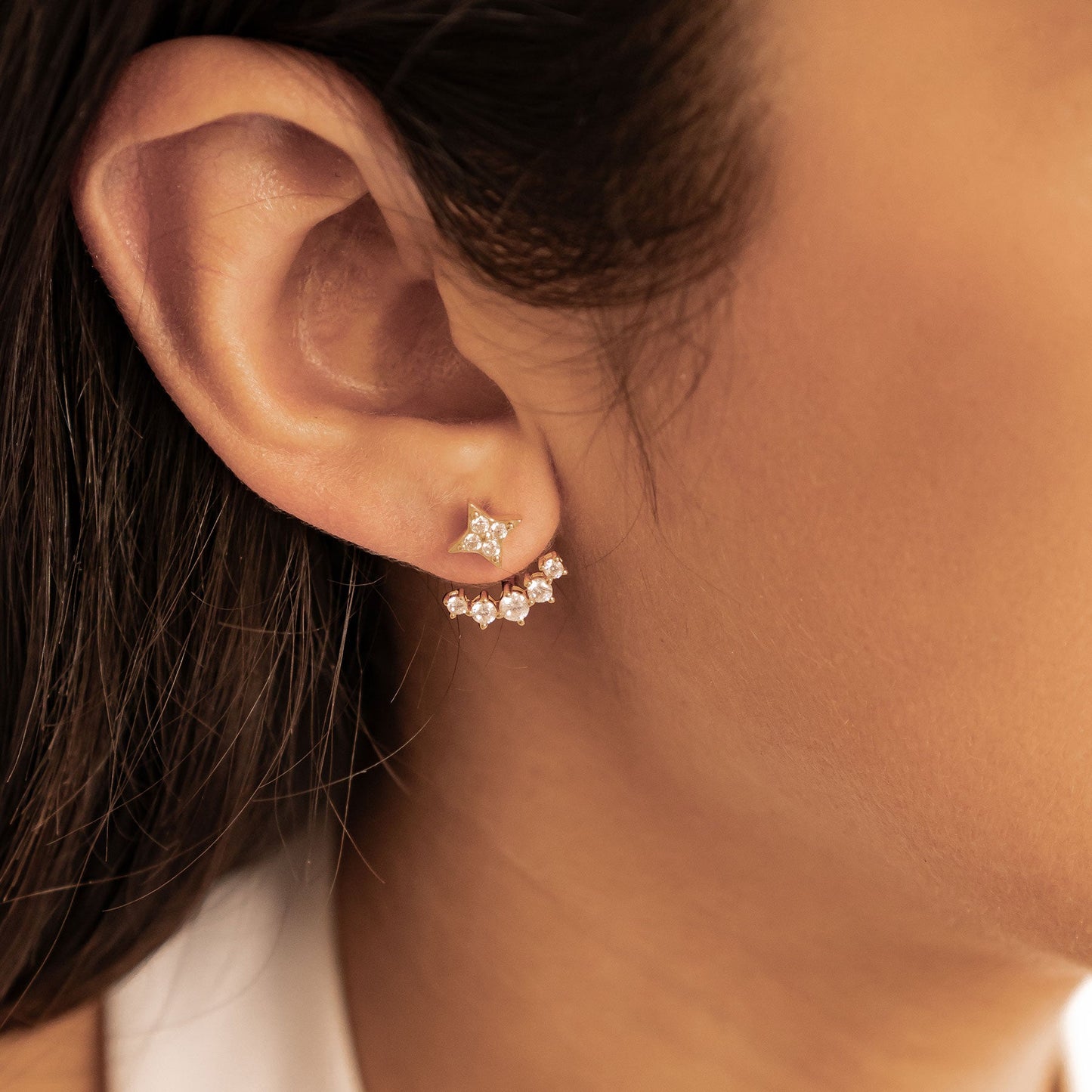 Star Jacket Stud Earrings Sterling Silver