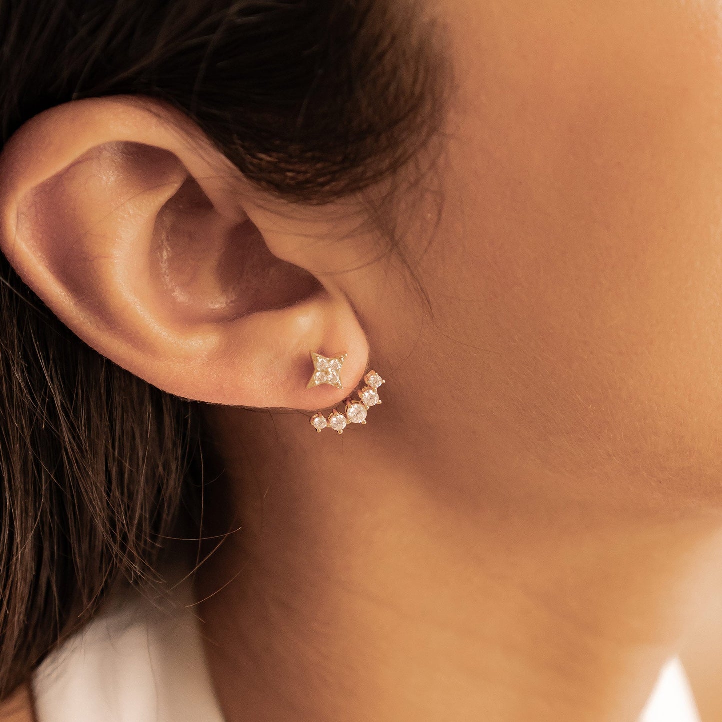 Star Jacket Stud Earrings Sterling Silver