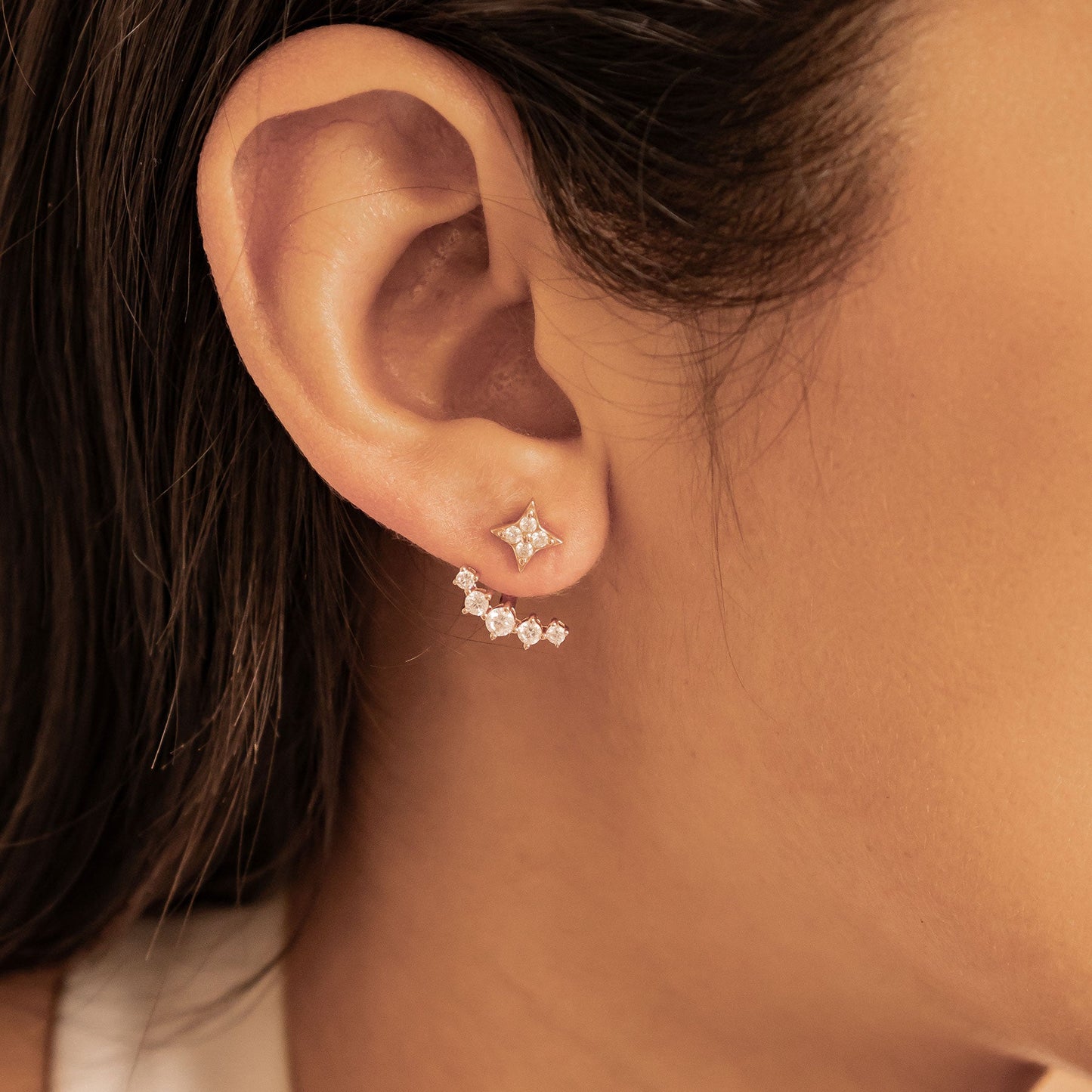 Star Jacket Stud Earrings Sterling Silver