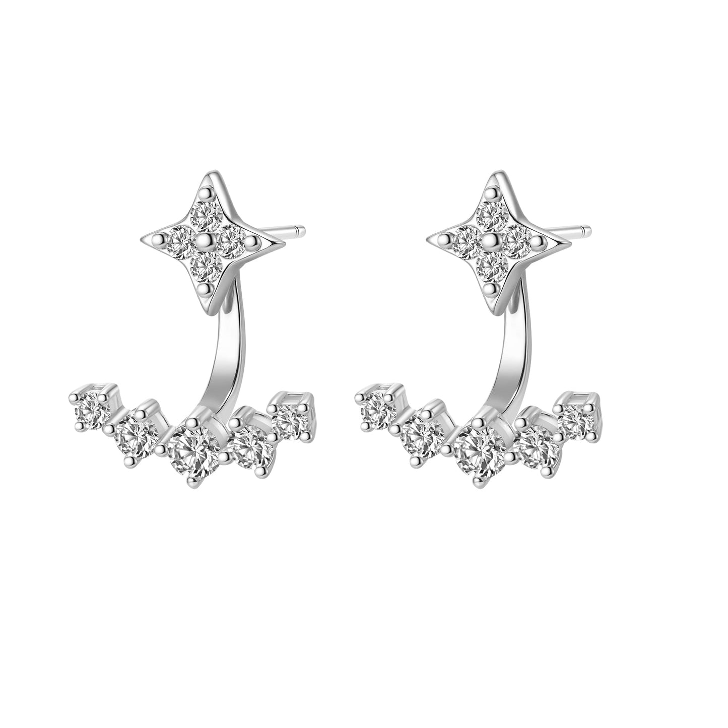 Star Jacket Stud Earrings Sterling Silver