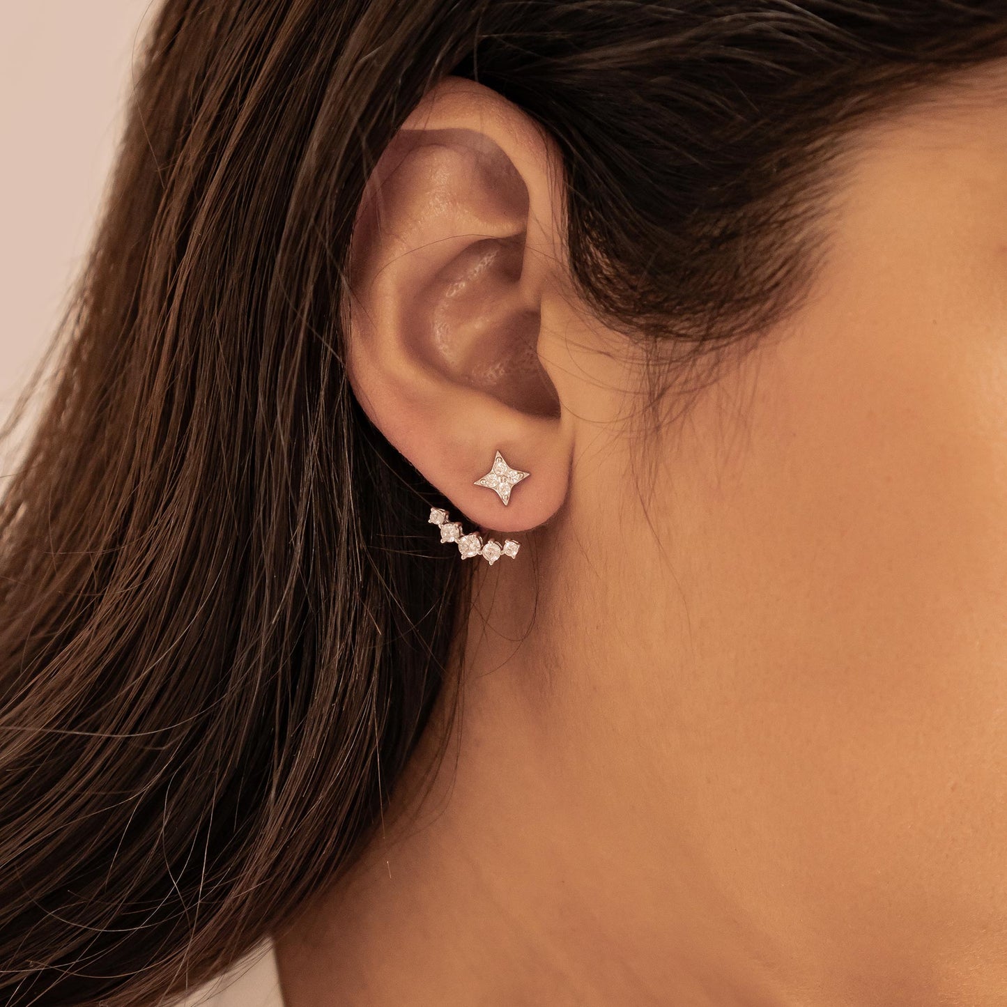 Star Jacket Stud Earrings Sterling Silver