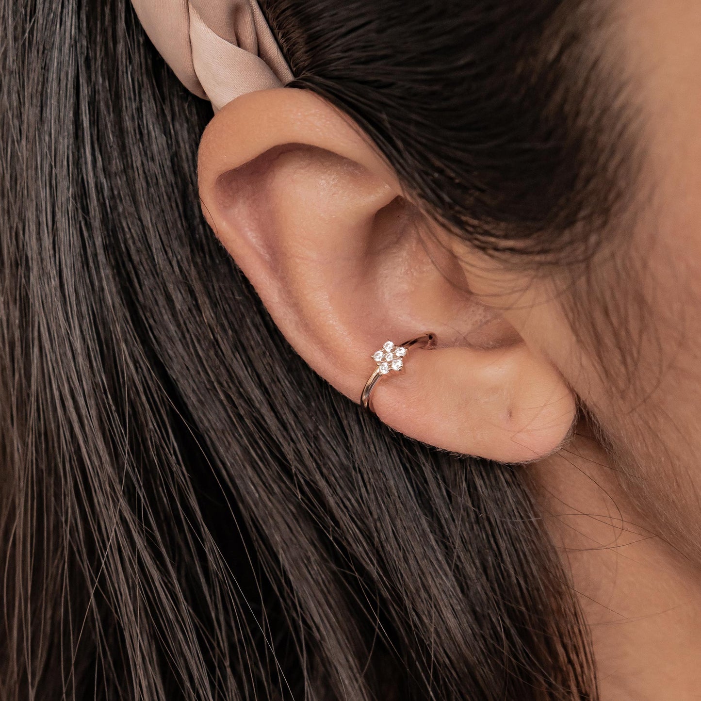 Sunburst Ear Cuff Sterling Silver