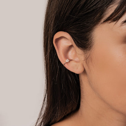 Sunburst Ear Cuff Sterling Silver