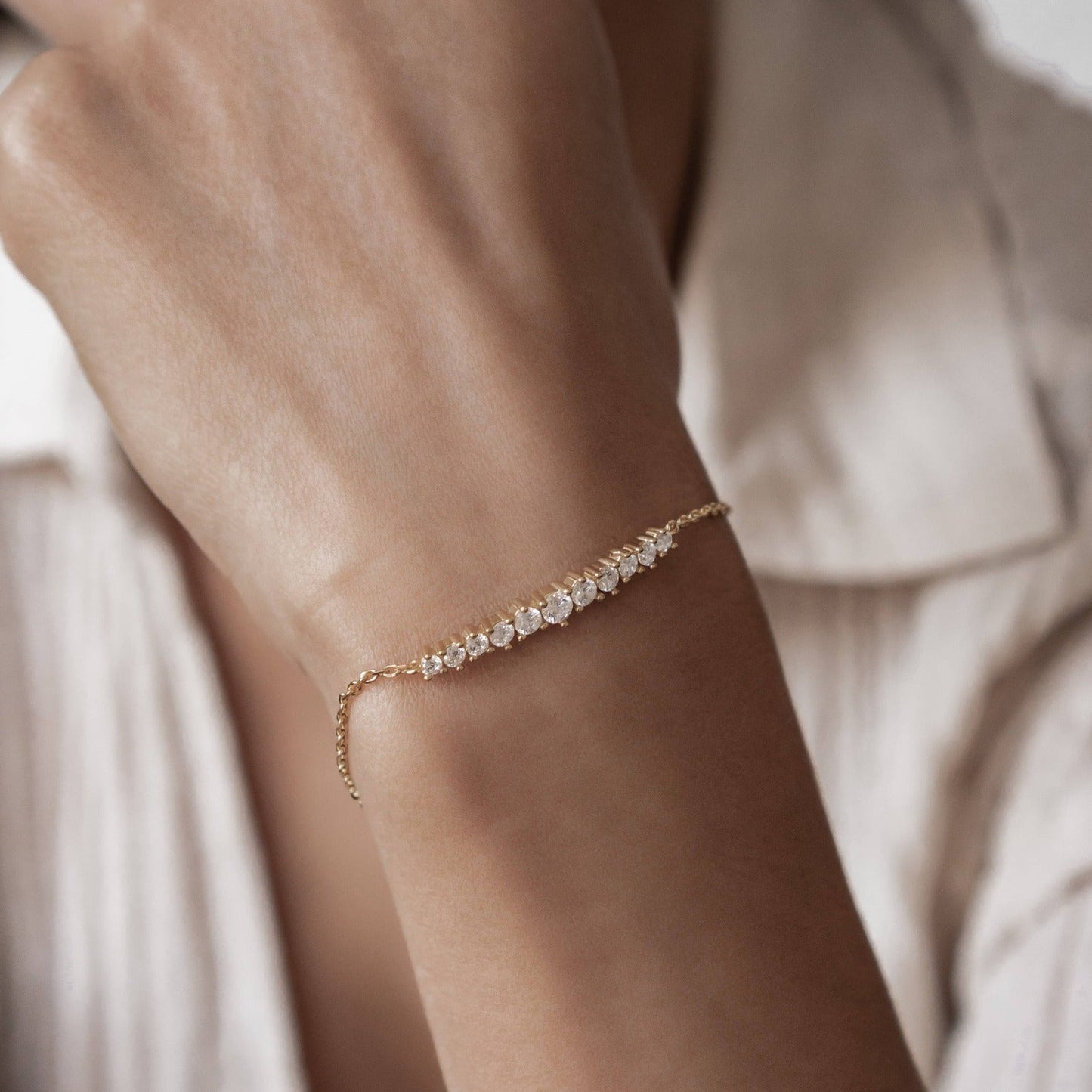 Tennis Glow Bracelet Sterling Silver