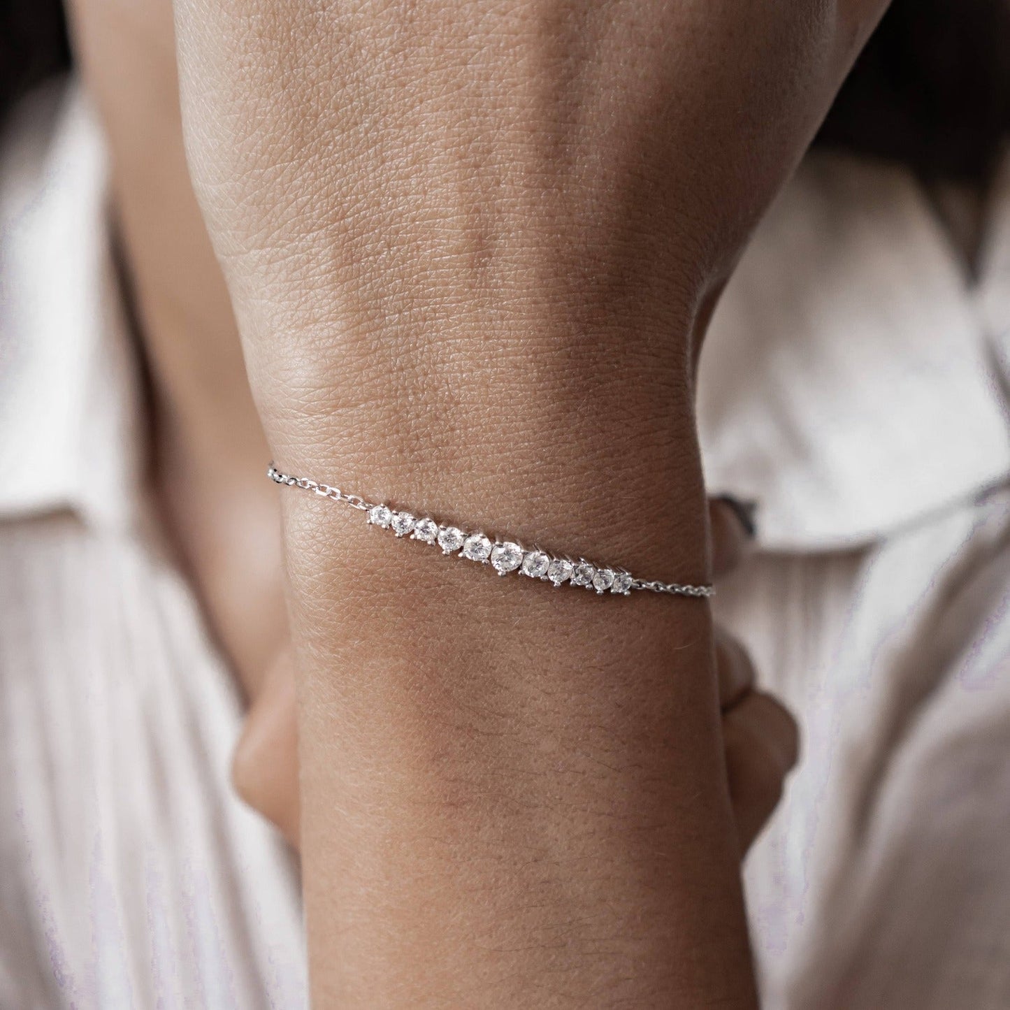 Tennis Glow Bracelet Sterling Silver