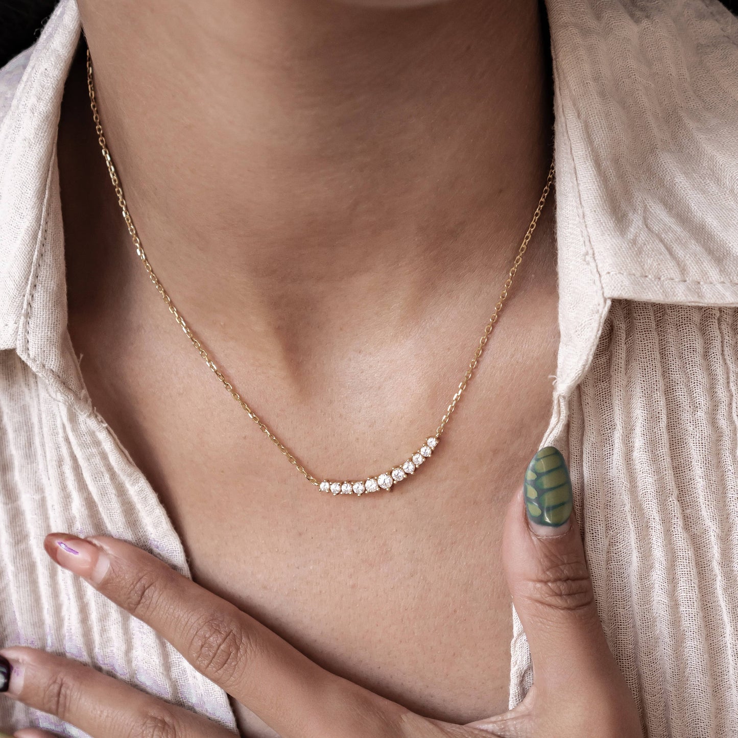 Tennis Glow Necklace Sterling Silver