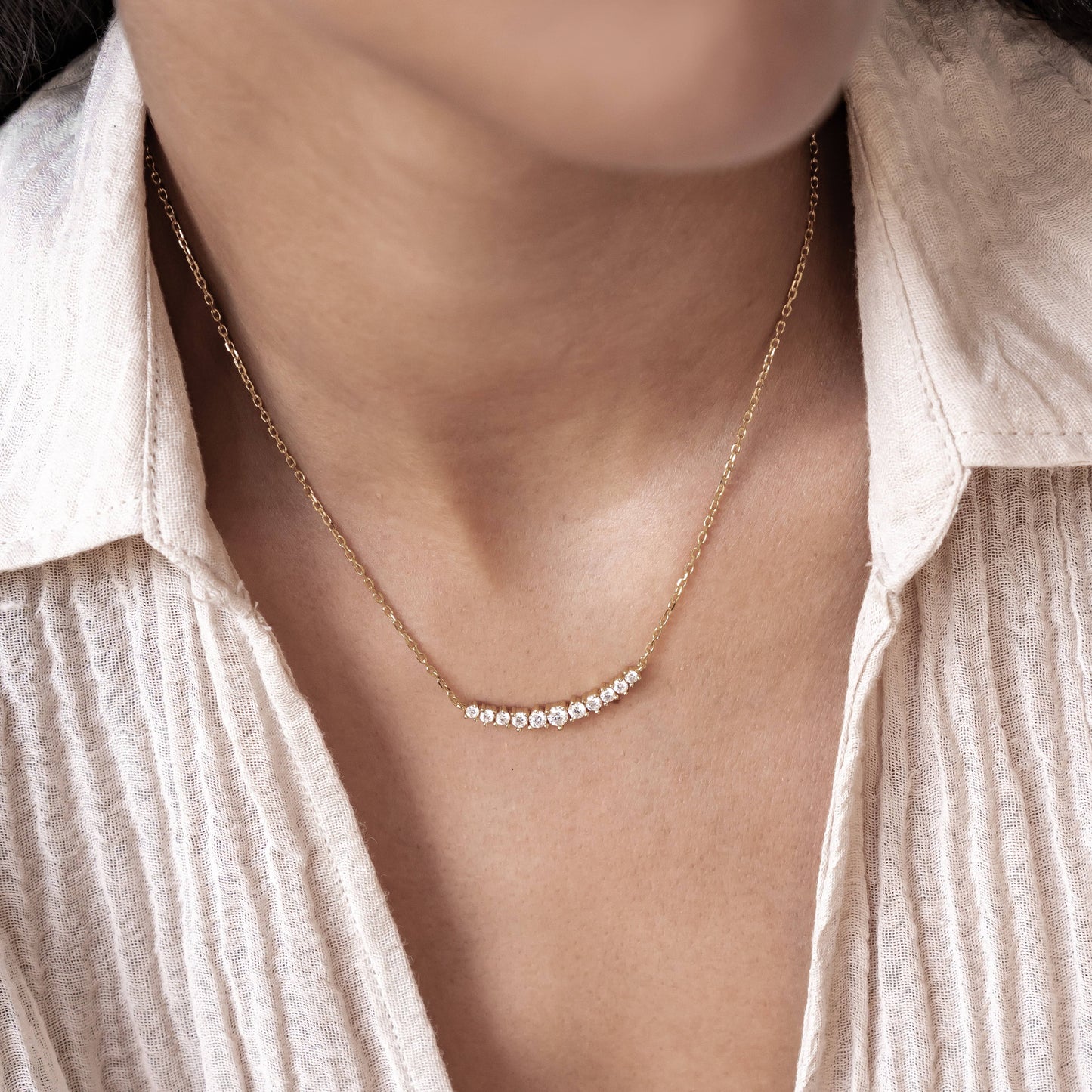 Tennis Glow Necklace Sterling Silver