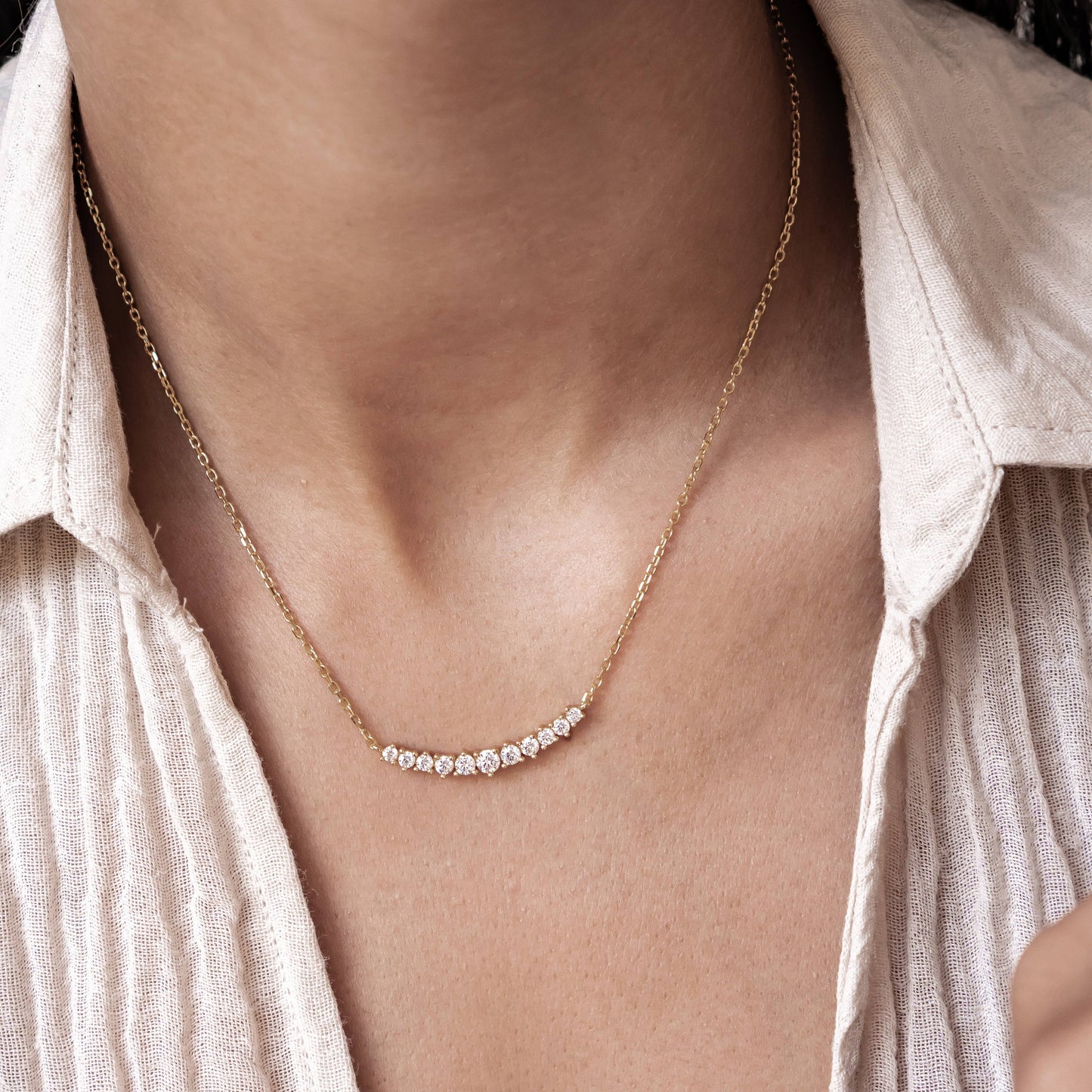 Tennis Glow Necklace Sterling Silver