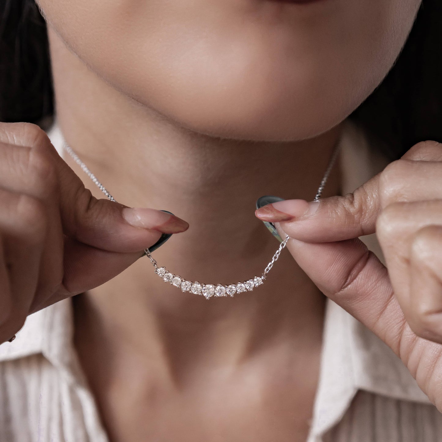 Tennis Glow Necklace Sterling Silver