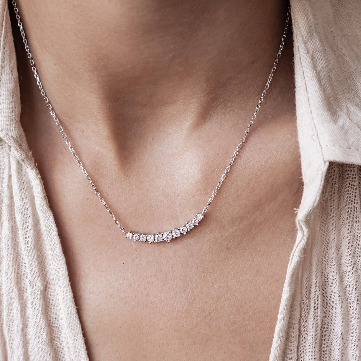 Tennis Glow Necklace Sterling Silver