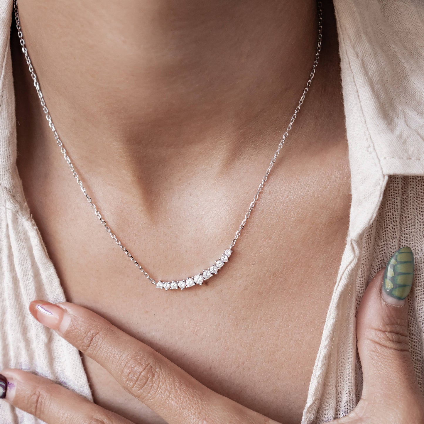 Tennis Glow Necklace Sterling Silver