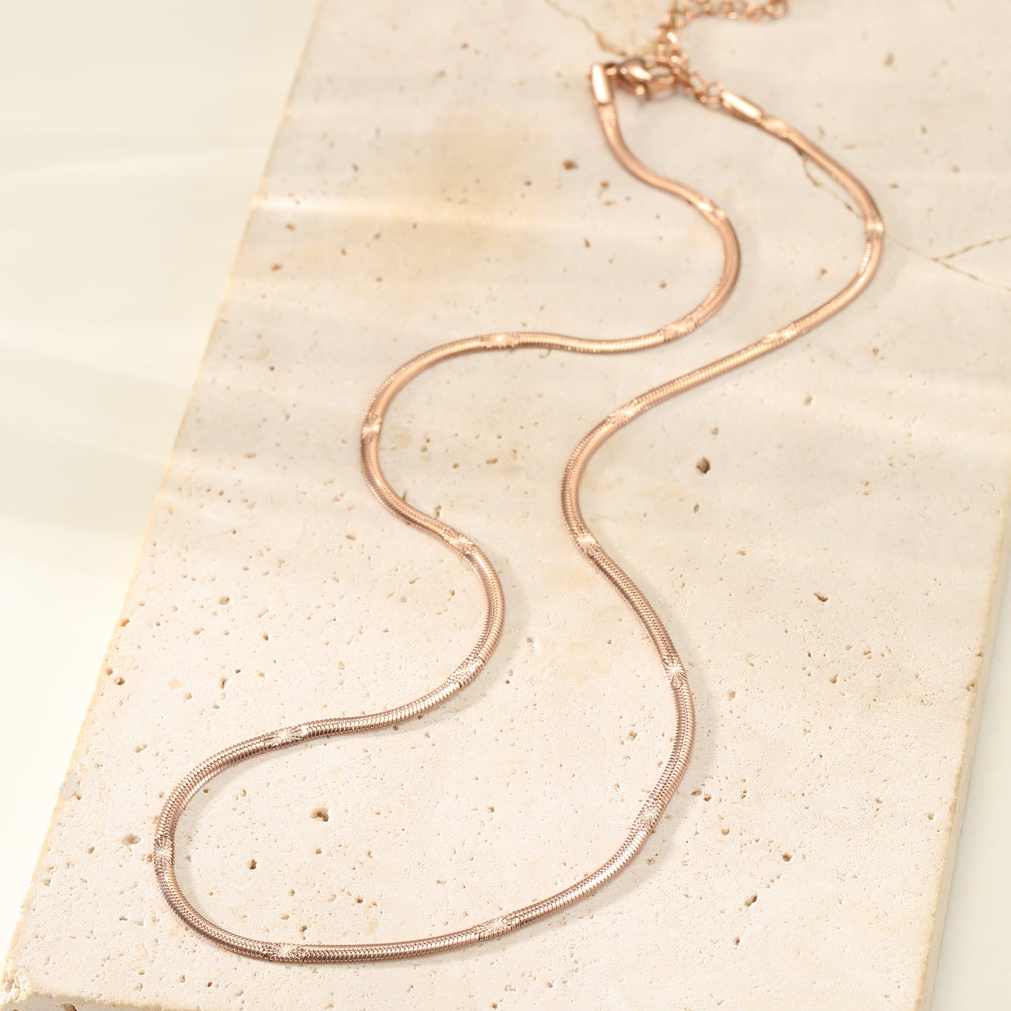 Textured Snake Chain Necklace Waterproof