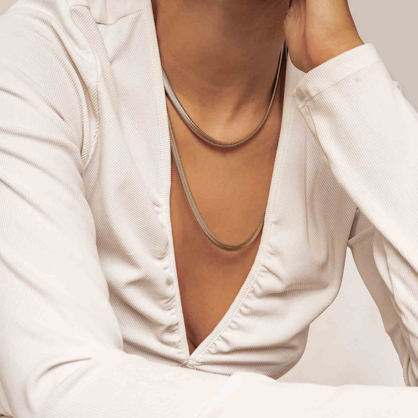 Thick Snake Chain Necklace Gold