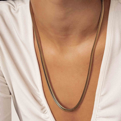 Thick Snake Chain Necklace Gold