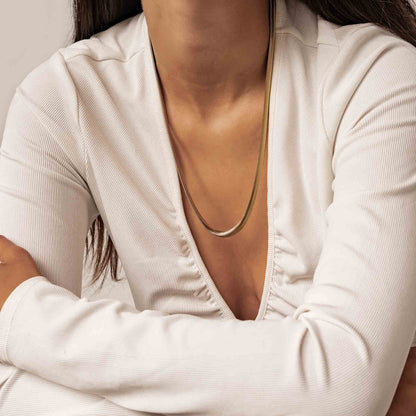 Thick Snake Chain Necklace Gold