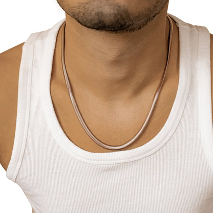 Thick Snake Chain Necklace Rose Gold