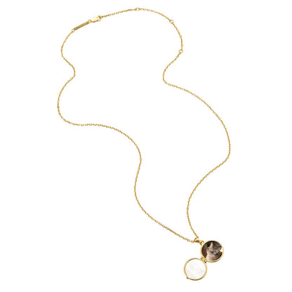 Twin Swan Heart Locket Necklace Sterling Silver