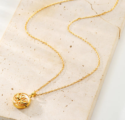 Twin Swan Heart Locket Necklace Sterling Silver