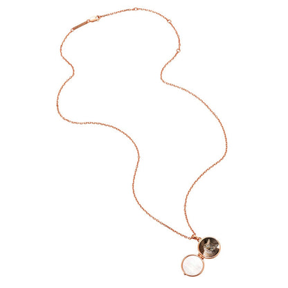 Twin Swan Heart Locket Necklace Sterling Silver