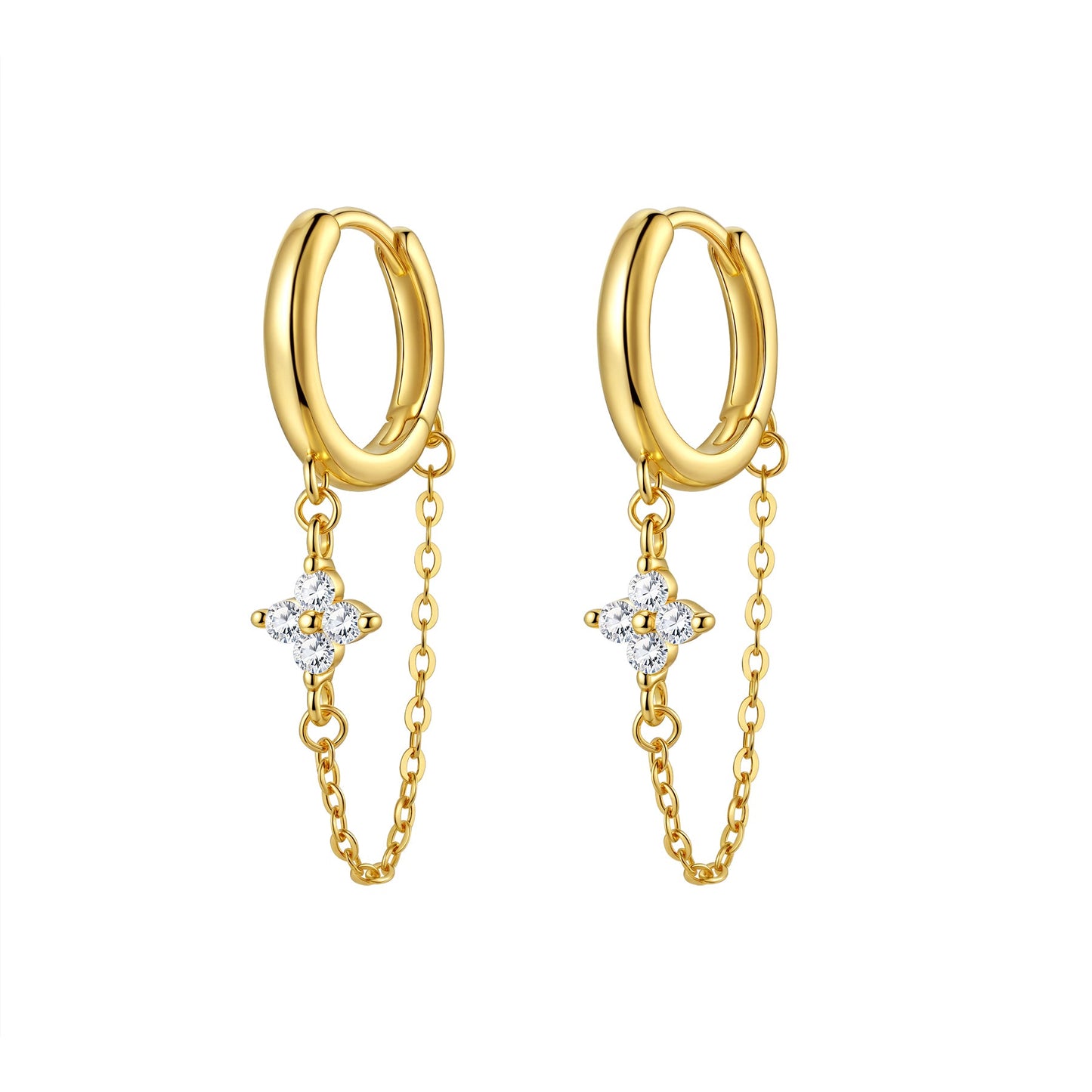 Twinkle Blossom Hoop Earrings Sterling Silver