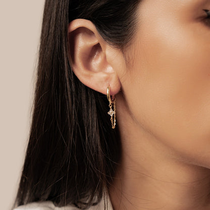 Twinkle Blossom Hoop Earrings Sterling Silver