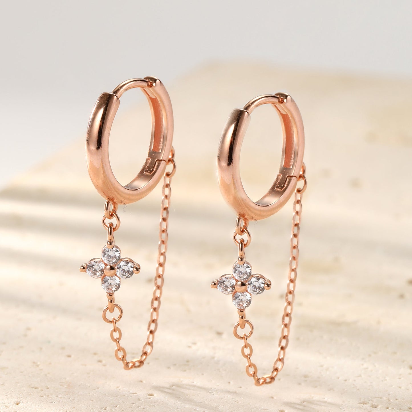 Twinkle Blossom Hoop Earrings Sterling Silver