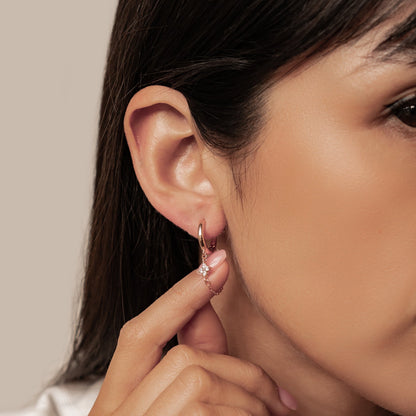 Twinkle Blossom Hoop Earrings Sterling Silver