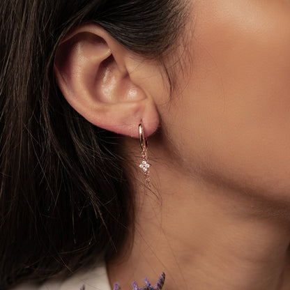 Twinkle Blossom Hoop Earrings Sterling Silver