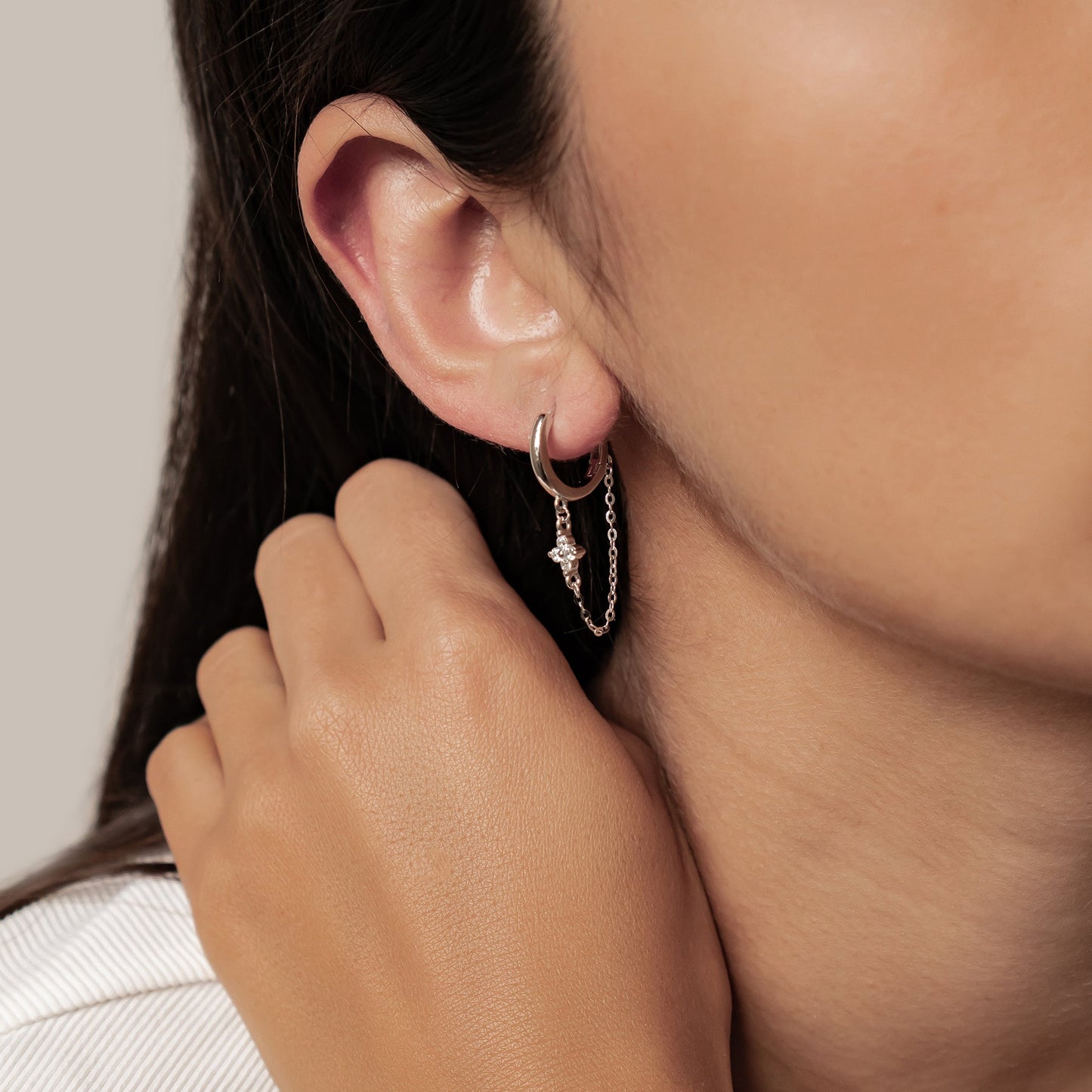 Twinkle Blossom Hoop Earrings Sterling Silver