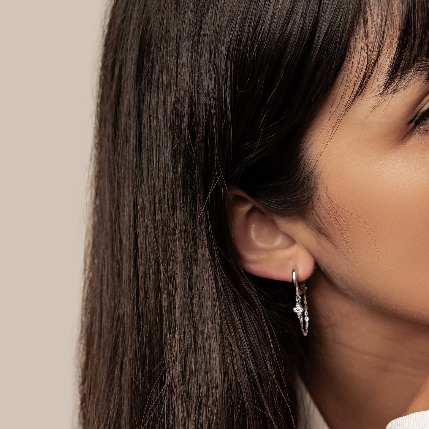 Twinkle Blossom Hoop Earrings Sterling Silver