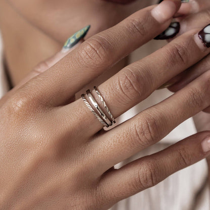 Twist Stack Ring Stainless Steel