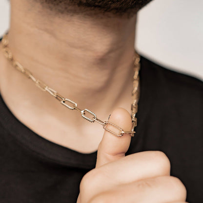 Twisted Paperclip Chain Necklace Waterproof