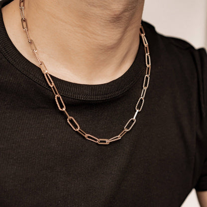 Twisted Paperclip Chain Necklace Waterproof