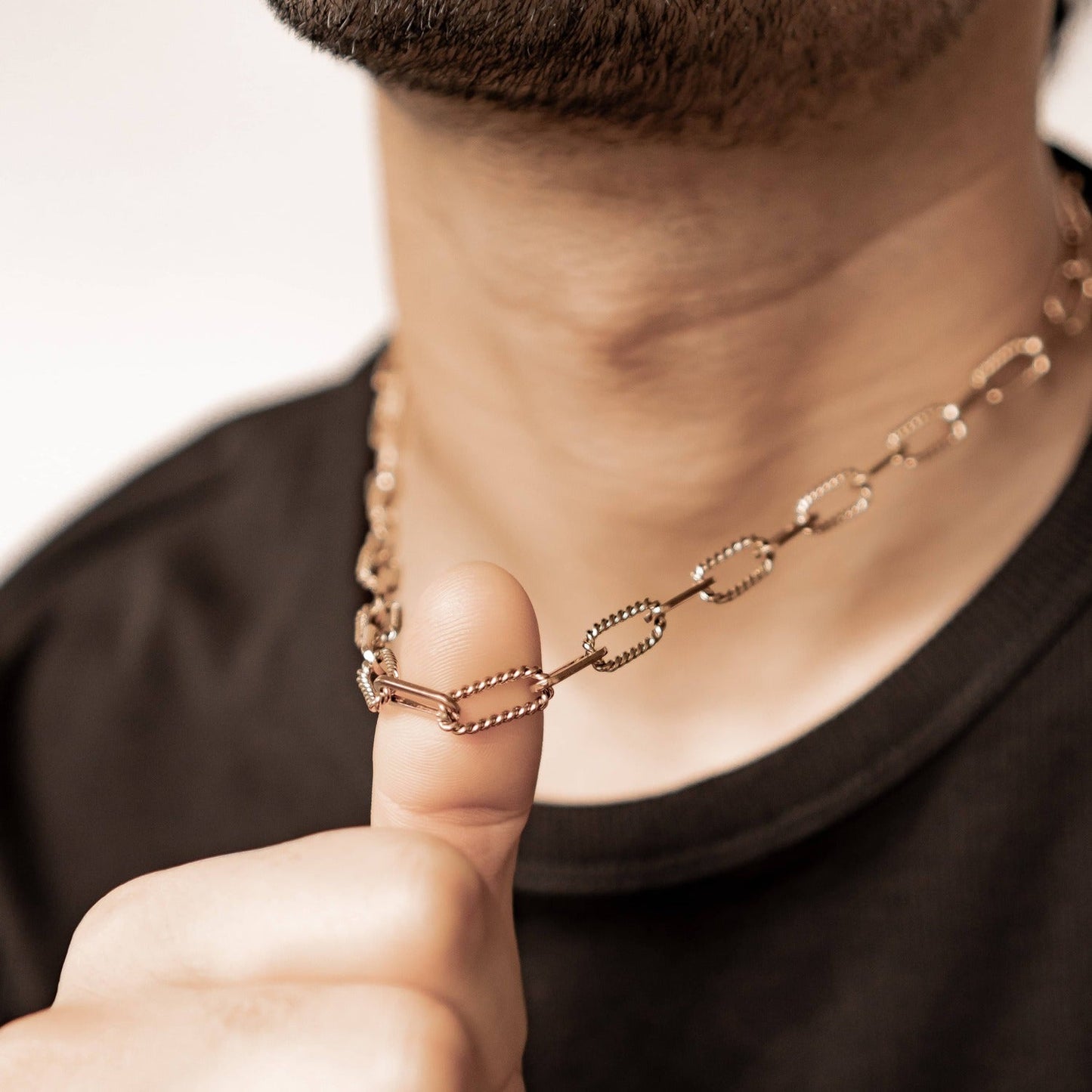 Twisted Paperclip Chain Necklace Waterproof