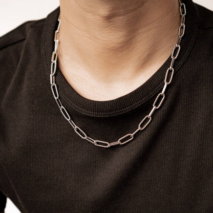 Twisted Paperclip Chain Necklace Waterproof